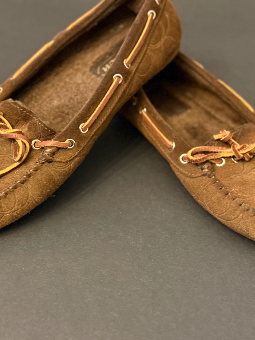 Authentic Signature "C" Suede Slipper-Dark Brown Embossed (7)